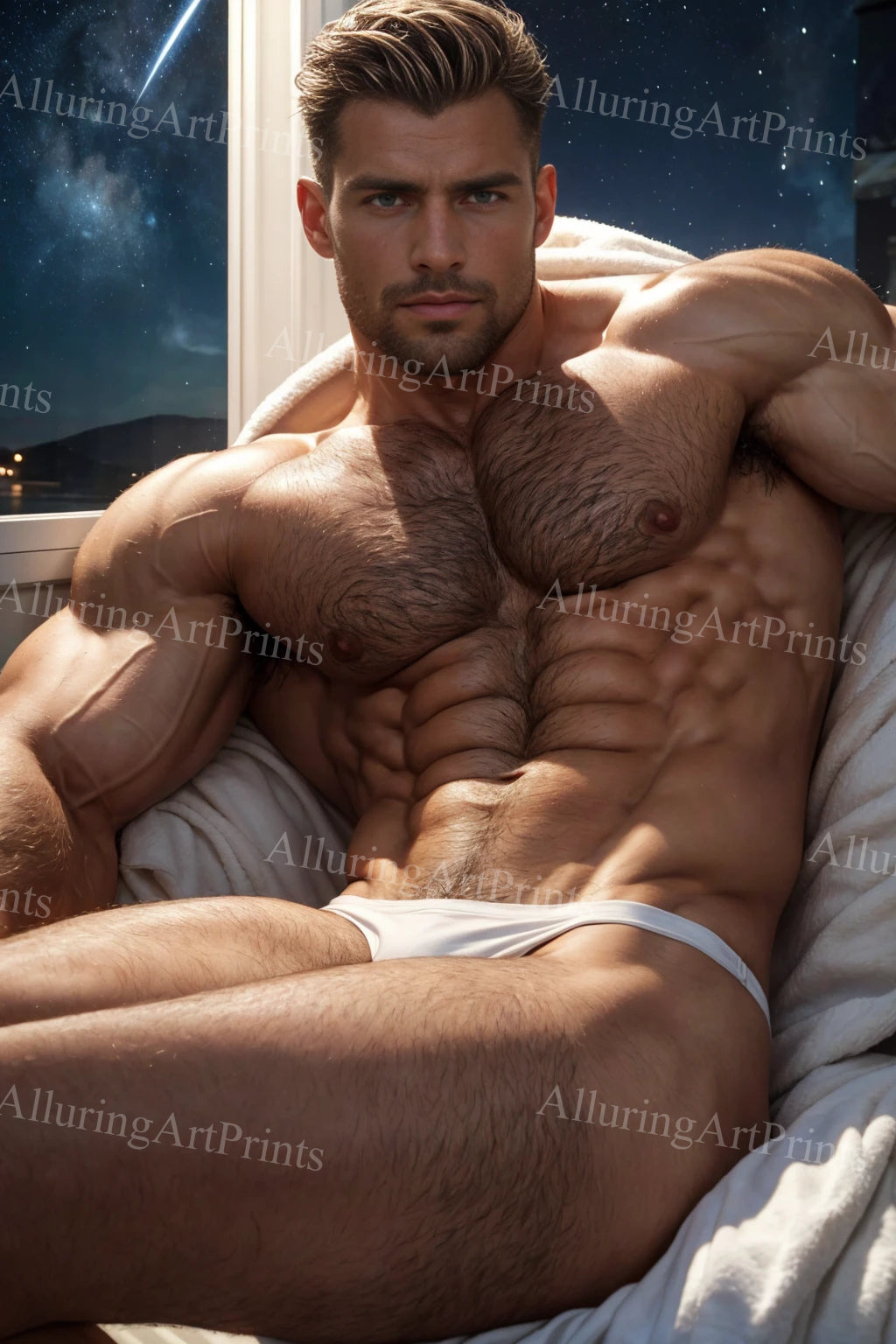 Male Model Muscular Digital Art AI Fantasy - U182