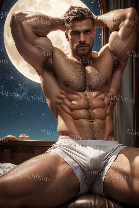 Male Model Muscular Digital Art AI Fantasy - U184