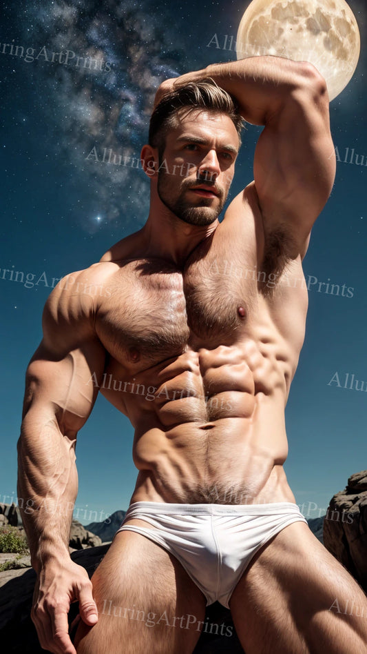 Male Model Muscular Digital Art AI Fantasy - U187