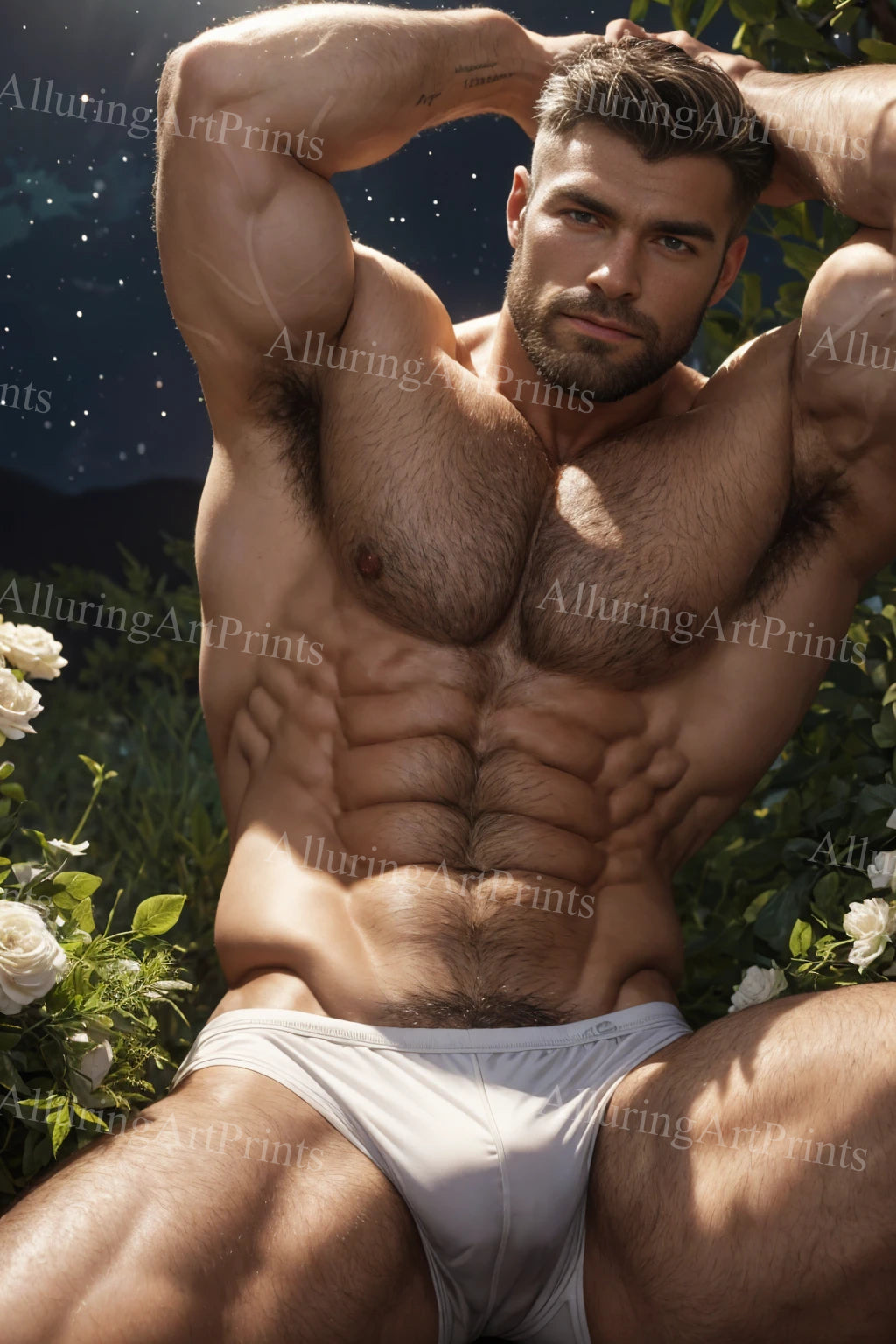 Male Model Muscular Digital Art AI Fantasy - U204