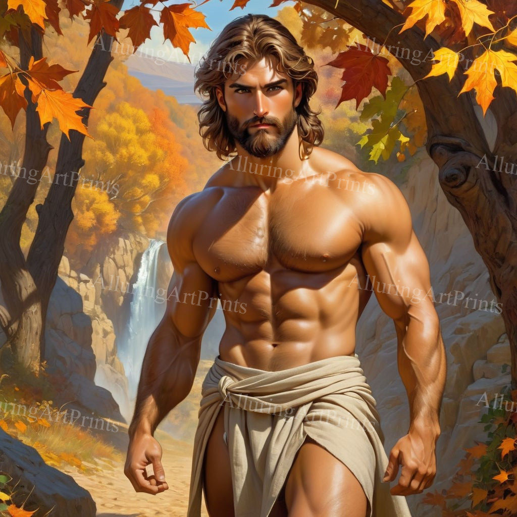 Male Model Muscular Digital Art AI Fantasy - U225