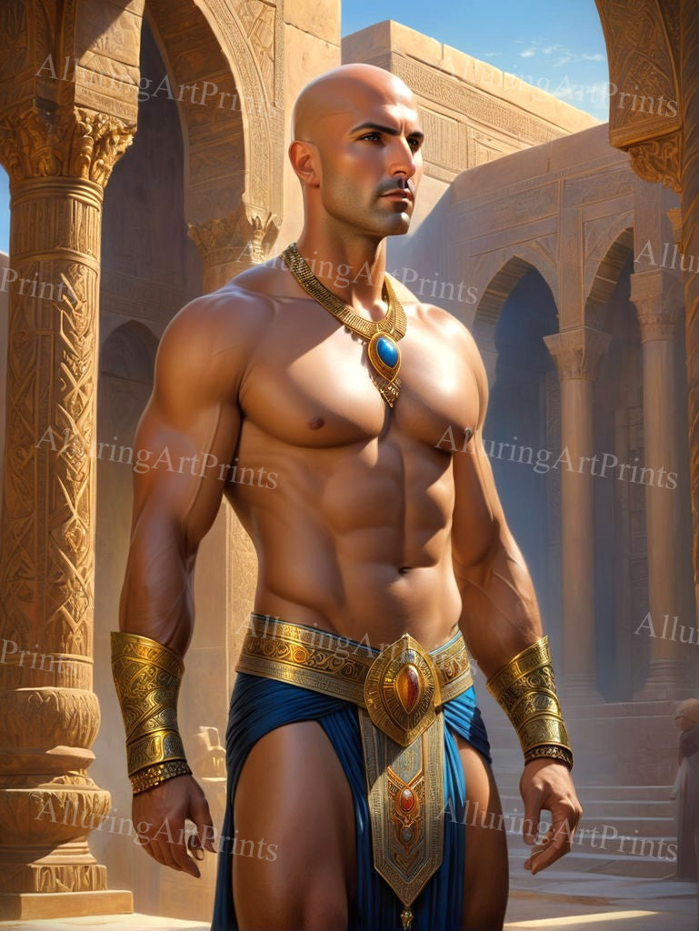 Male Model Muscular Digital Art AI Fantasy - U230