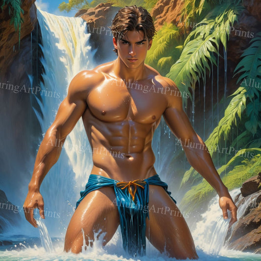 Male Model Muscular Digital Art AI Fantasy - U246