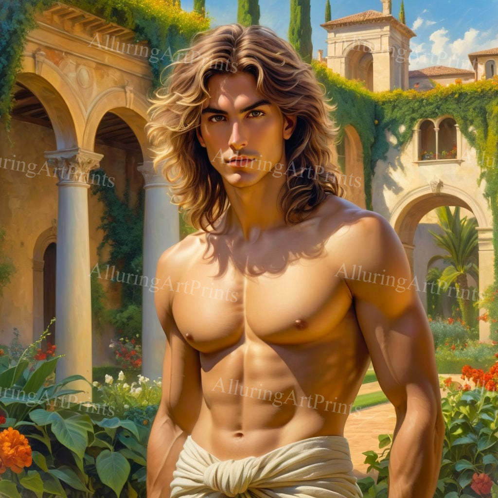 Male Model Muscular Digital Art AI Fantasy - U270