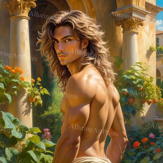 Male Model Muscular Digital Art AI Fantasy - U271