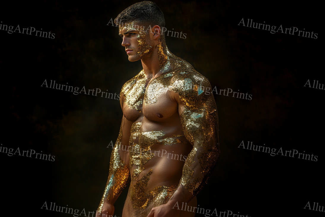 Male Model Muscular Digital Art AI Fantasy - U273