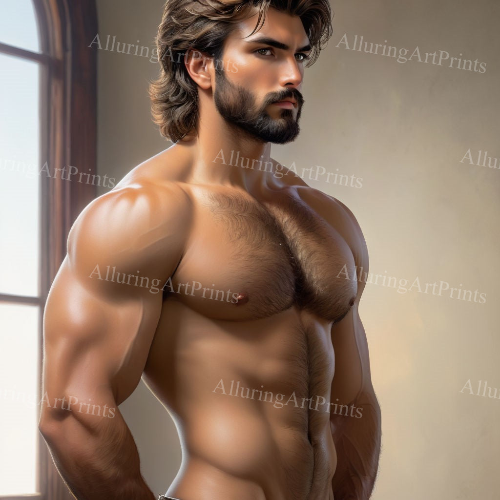 Male Model Muscular Digital Art AI Fantasy - U276