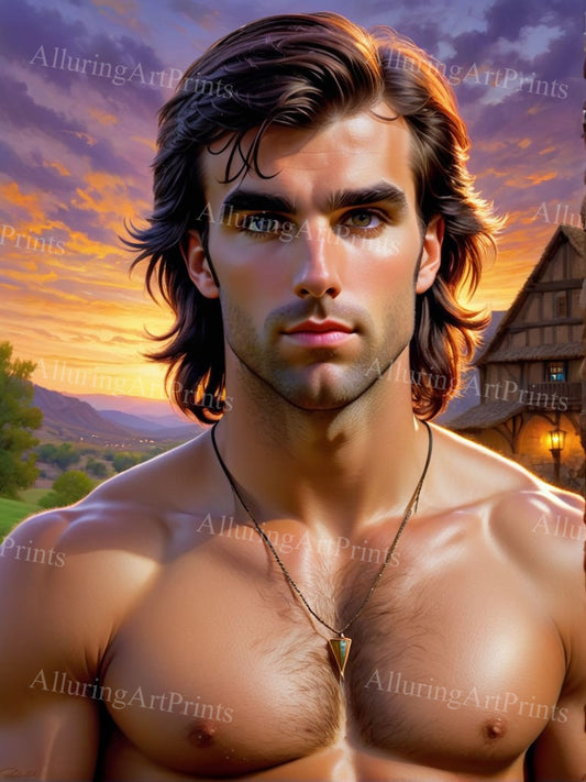 Male Model Muscular Digital Art AI Fantasy - U280