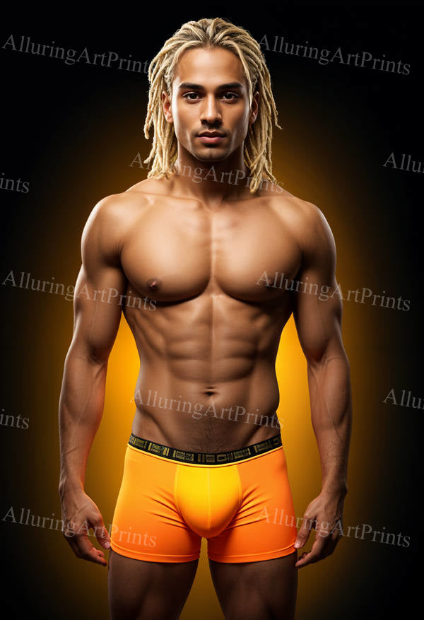 Male Model Muscular Digital Art AI Fantasy - U289