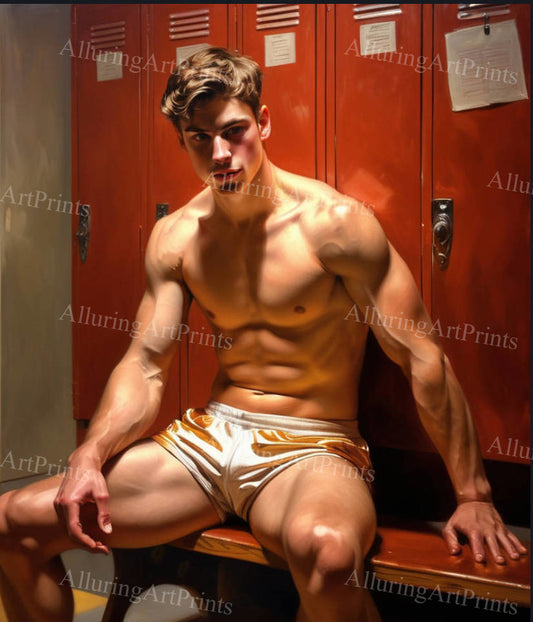 Male Model Muscular Digital Art AI Fantasy - U314