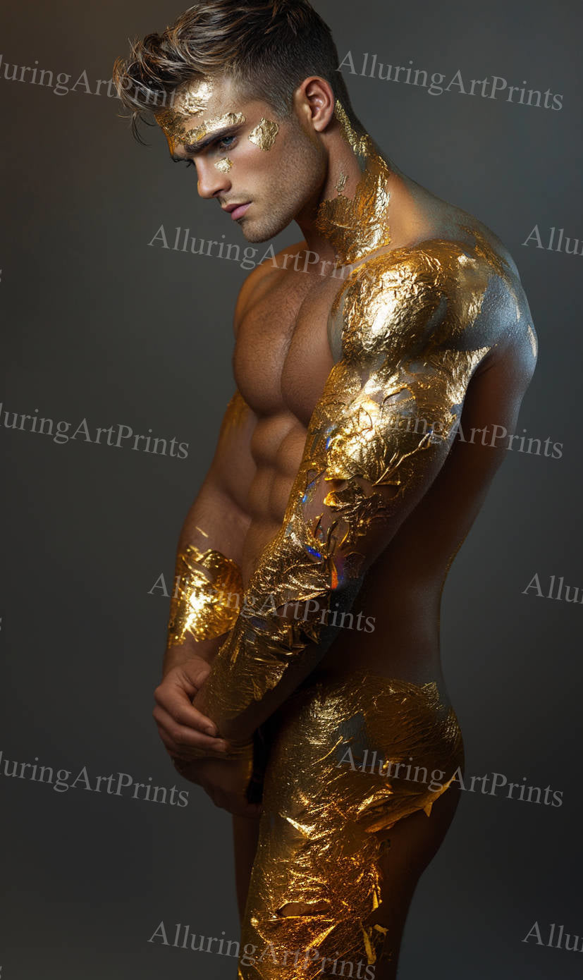 Male Model Muscular Digital Art AI Fantasy - U318