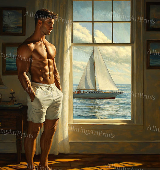 Male Model Muscular Digital Art AI Fantasy - U320