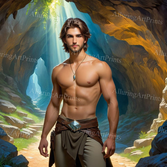 Male Model Muscular Digital Art AI Fantasy - U331