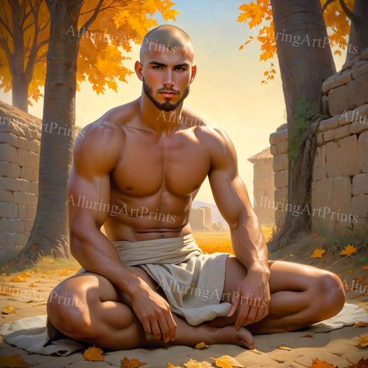 Male Model Muscular Digital Art AI Fantasy - U358