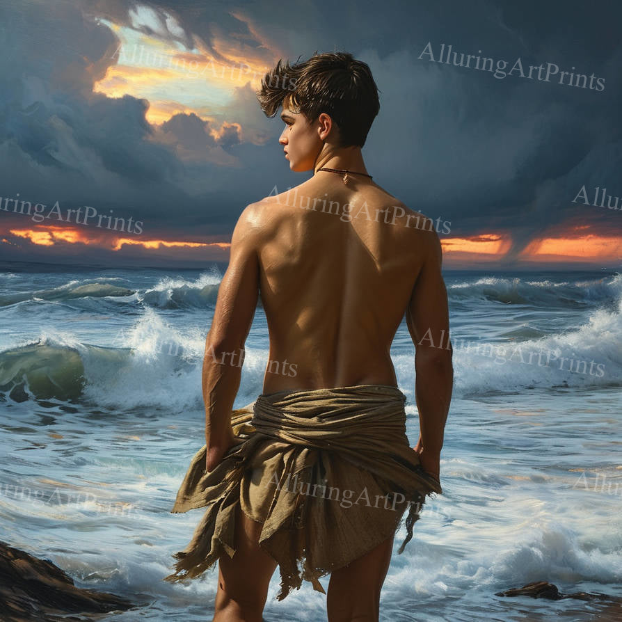 Male Model Muscular Digital Art AI Fantasy - U363