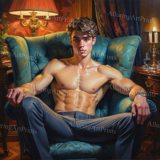 Male Model Muscular Digital Art AI Fantasy - U367