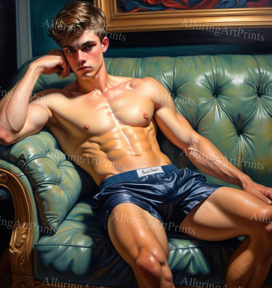 Male Model Muscular Digital Art AI Fantasy - U368