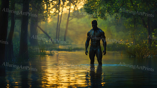 Male Model Muscular Digital Art AI Fantasy - U381