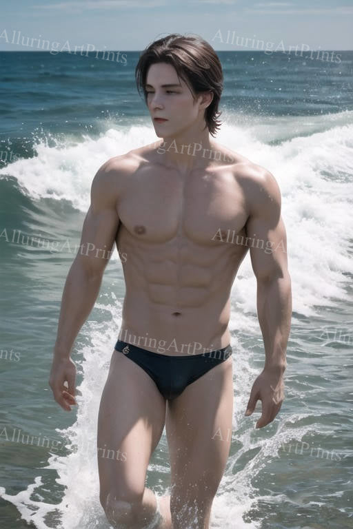 Male Model Muscular Digital Art AI Fantasy - U393