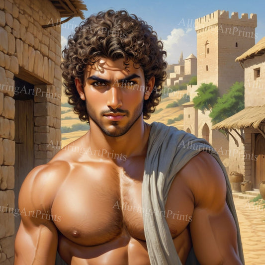 Male Model Muscular Digital Art AI Fantasy - U407