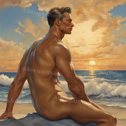 Male Model Muscular Digital Art AI Fantasy - U413