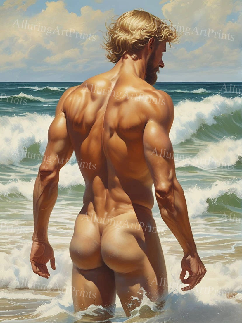 Male Model Muscular Digital Art AI Fantasy - U415