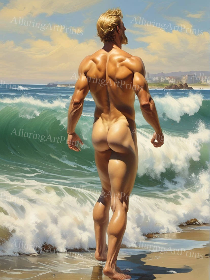 Male Model Muscular Digital Art AI Fantasy - U416