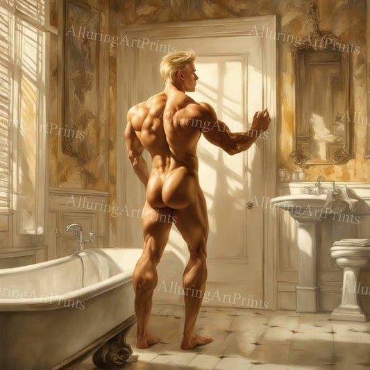 Male Model Muscular Digital Art AI Fantasy - U417