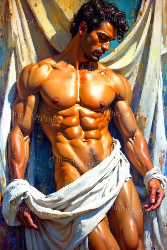 Male Model Muscular Digital Art AI Fantasy - U436