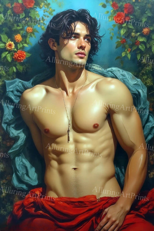 Male Model Muscular Digital Art AI Fantasy - U439