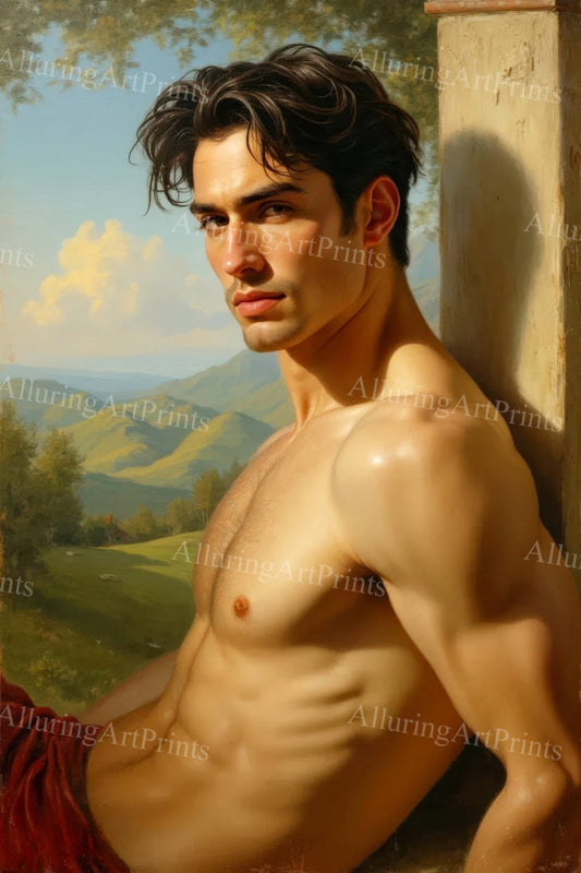 Male Model Muscular Digital Art AI Fantasy - U440