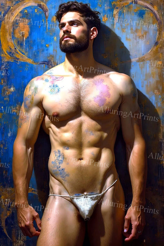 Male Model Muscular Digital Art AI Fantasy - U441