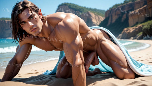 Male Model Muscular Digital Art AI Fantasy - U445