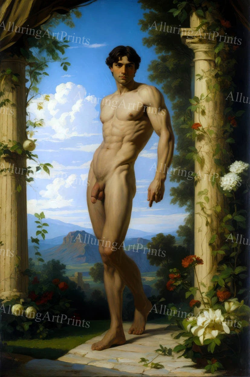 Male Model Muscular Digital Art AI Fantasy - U455