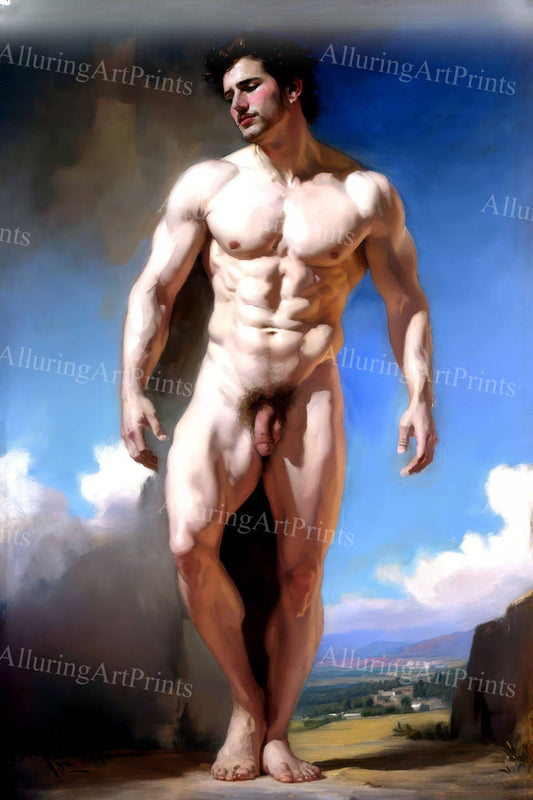 Male Model Muscular Digital Art AI Fantasy - U456