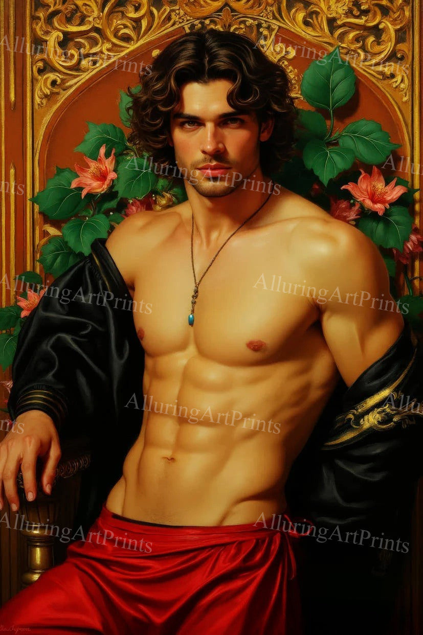 Male Model Muscular Digital Art AI Fantasy - U457