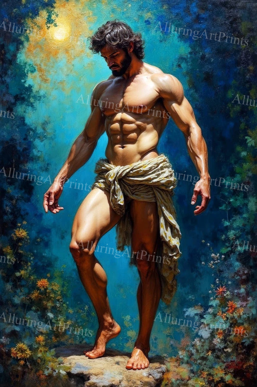 Male Model Muscular Digital Art AI Fantasy - U463