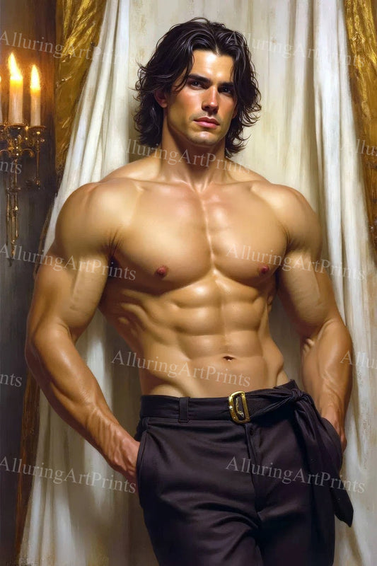 Male Model Muscular Digital Art AI Fantasy - U468