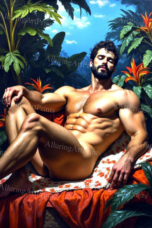 Male Model Muscular Digital Art AI Fantasy - U478