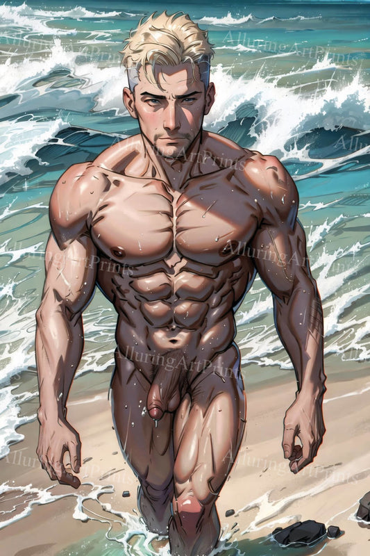 Male Model Muscular Digital Art AI Fantasy - U481