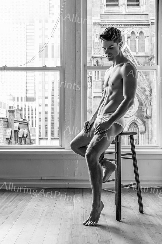 Devin Franco Male Model Slender Black White - N757